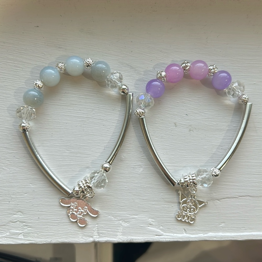 Matching Kruomi & Cinnamaroll inspired bracelets